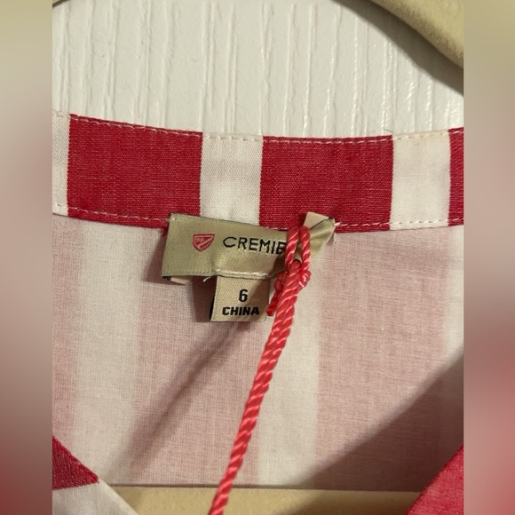 NWT Daniel Cremieux red and ivory thick line dress very cute size 6 - Picture 3 of 4